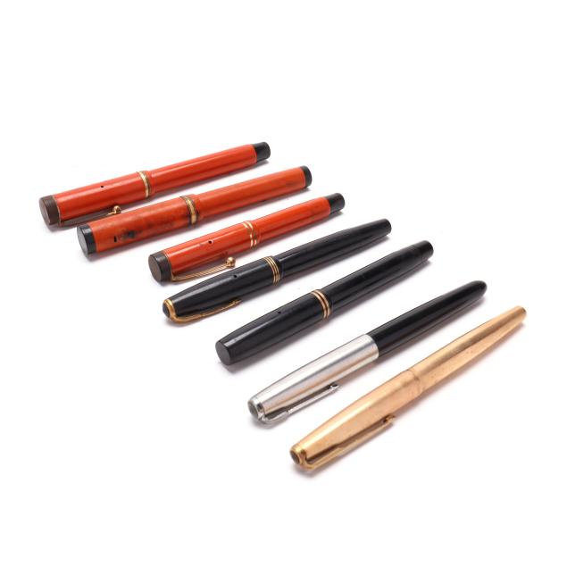 seven-vintage-parker-fountain-pens