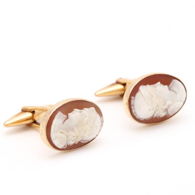 gold-and-cameo-cufflinks