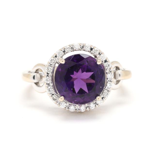 white-gold-amethyst-and-diamond-ring