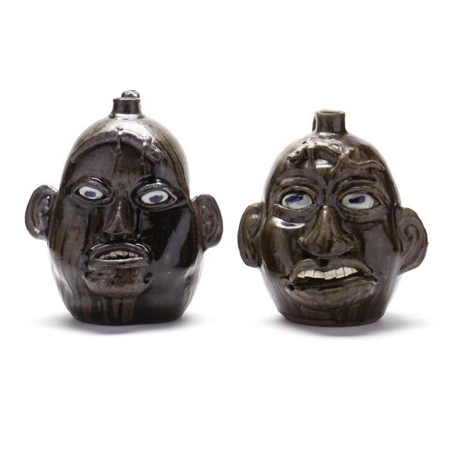 hewell-family-ga-two-face-jugs-with-lizards