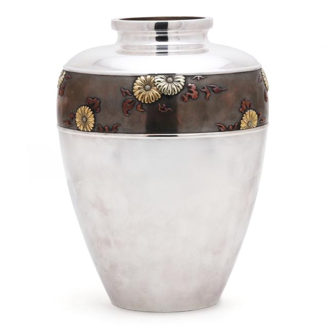 a-large-japanese-imperial-silver-and-mixed-metal-vase-by-hirata-shigemitsu