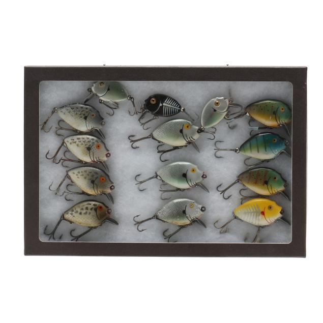 fourteen-vintage-heddon-punkinseed-lures-in-display-box