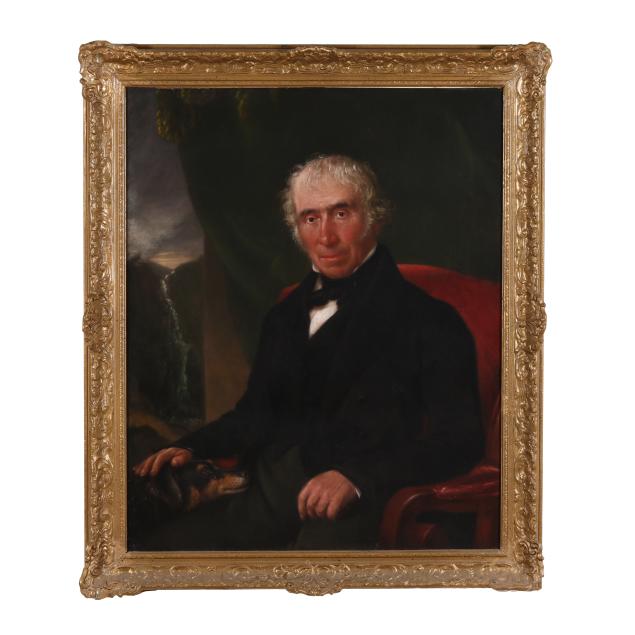 american-school-mid-19th-century-portrait-of-a-seated-gentleman-with-hound
