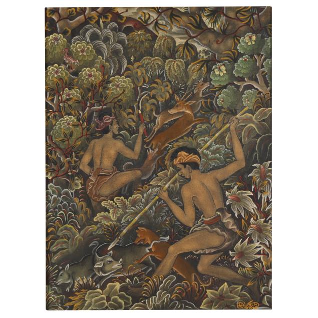 ida-bagus-made-nadera-indonesian-1912-1998-i-hunting-scene-i