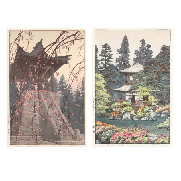 toshi-yoshida-japanese-1911-95-i-heirinji-temple-bell-i-and-i-silver-pavilion-kyoto-i