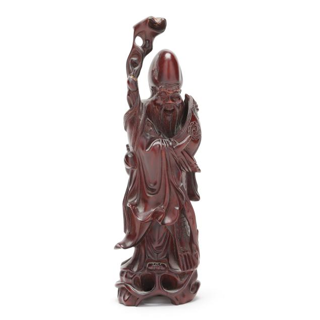 a-chinese-carved-wood-figure-of-the-god-of-longevity