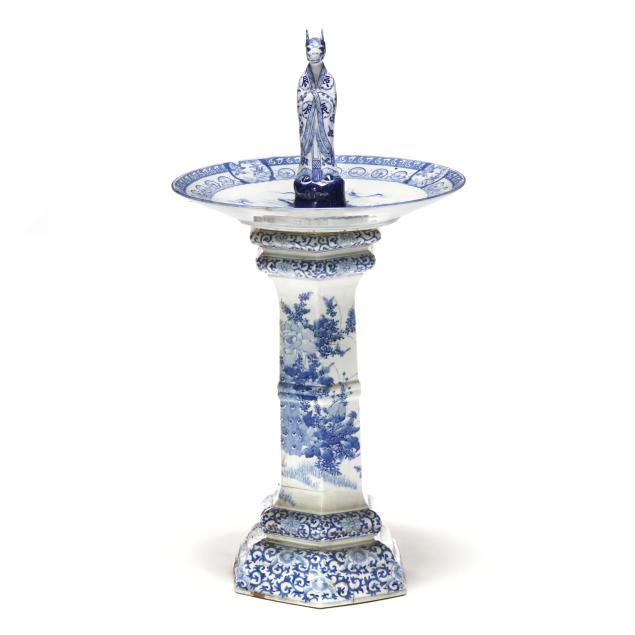 a-japanese-blue-and-white-porcelain-garden-birdbath