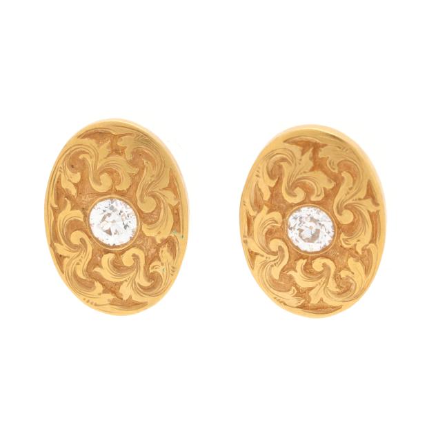 antique-gold-and-diamond-earrings