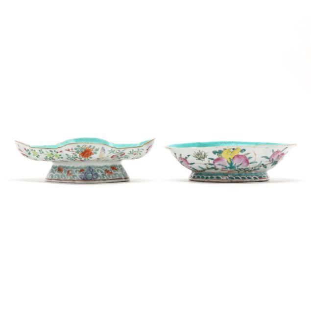 two-chinese-porcelain-famille-rose-lobed-footed-dishes