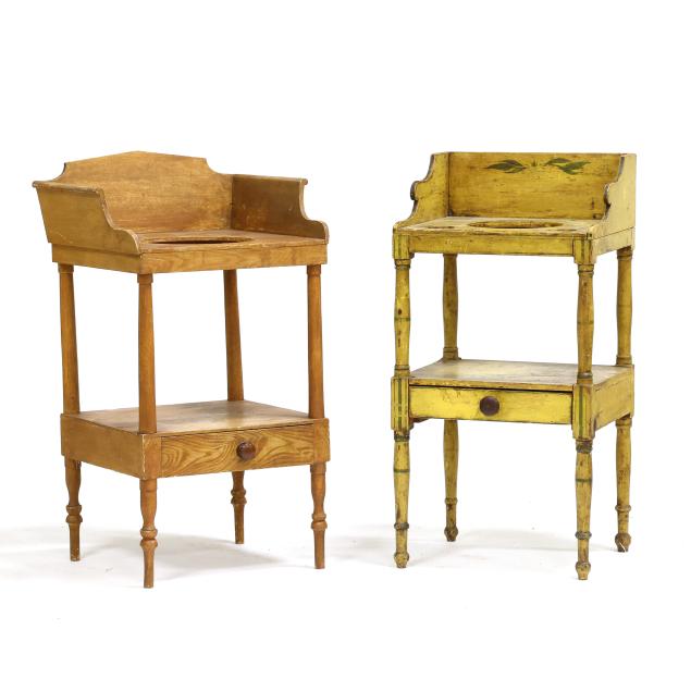 two-new-england-federal-paint-decorated-wash-stands