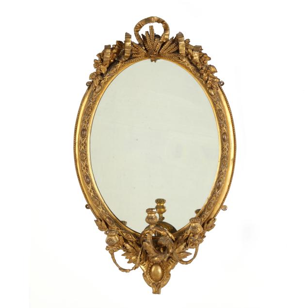 antique-irish-oval-giltwood-girandole-mirror