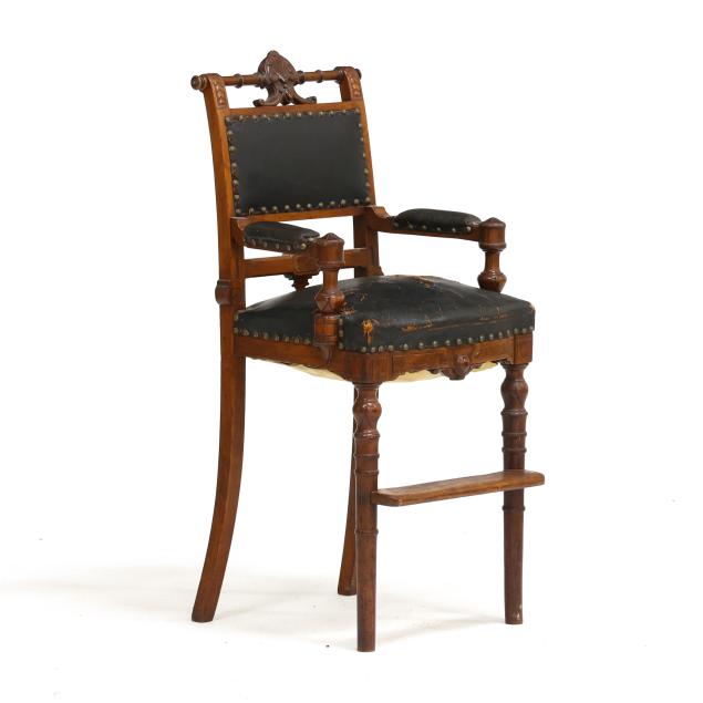 renaissance-revival-walnut-child-s-highchair