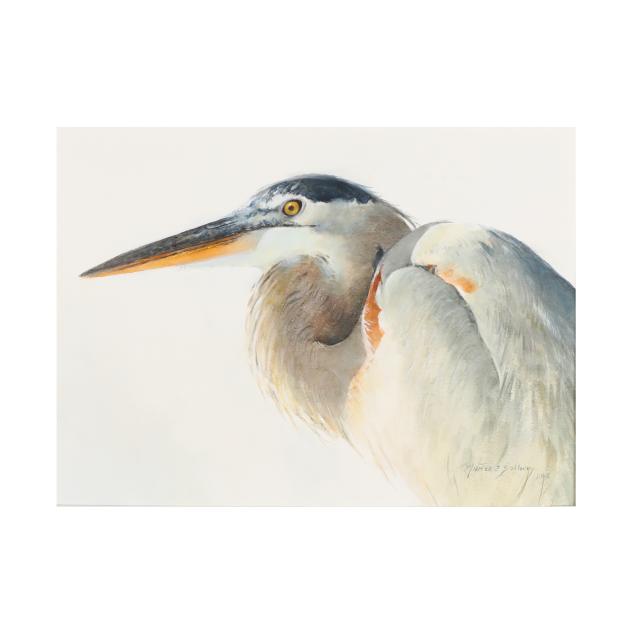 morten-solberg-american-1935-2022-i-great-blue-heron-portrait-i