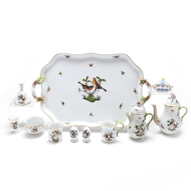 ten-pieces-of-herend-i-rothschild-bird-i-porcelain