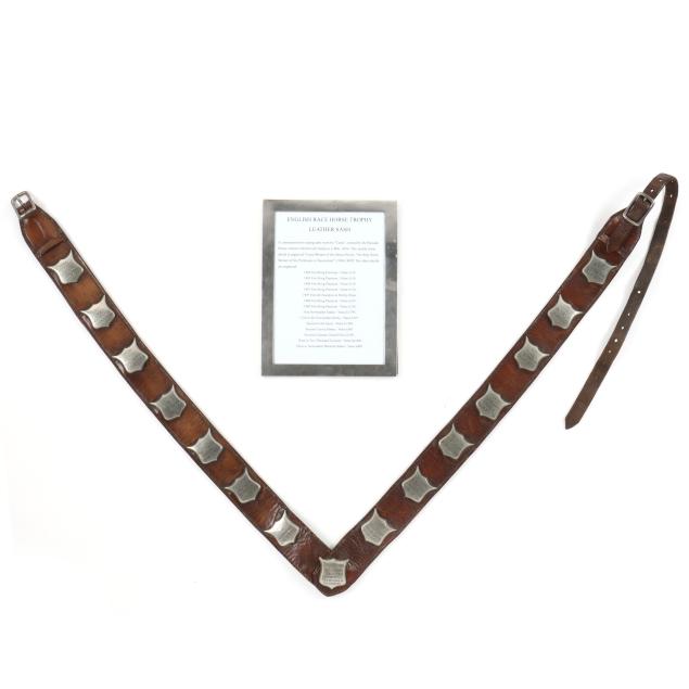 an-edwardian-leather-racehorse-trophy-collar-and-sterling-frame-with-accomplishments