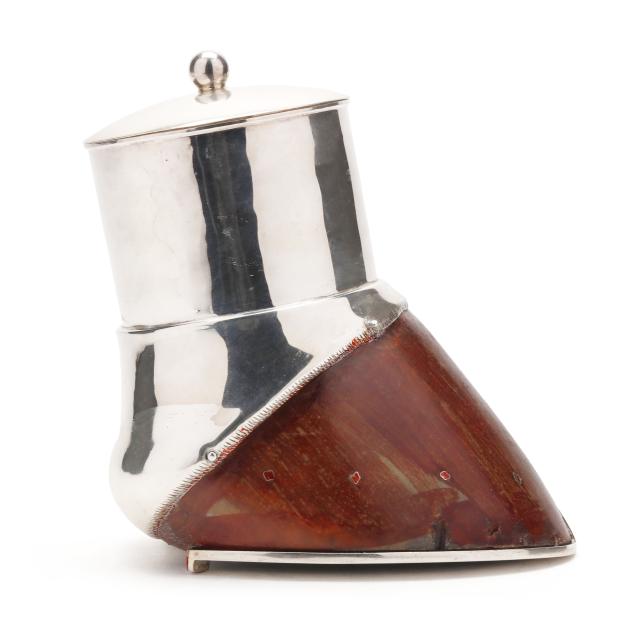 an-edwardian-silver-mounted-horse-hoof-box-mark-of-george-ernest-hawkins