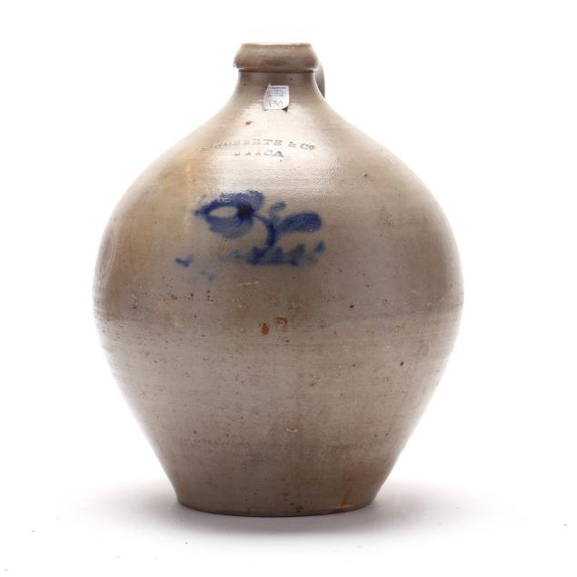 d-roberts-co-utica-ny-two-gallon-ovoid-stoneware-jug