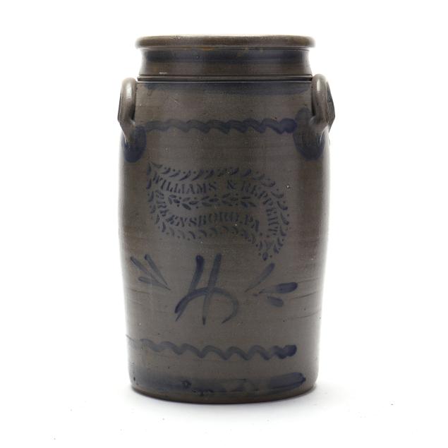 williams-reppert-greensboro-pa-four-gallon-stoneware-crock