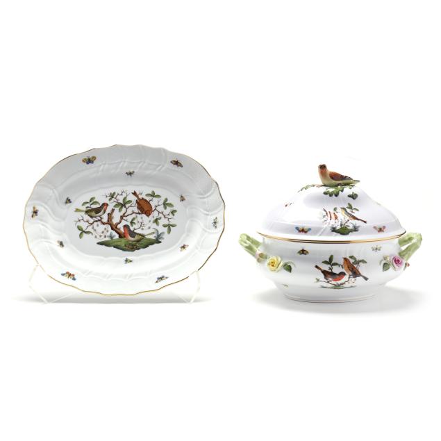a-herend-i-rothschild-bird-i-oval-tureen-with-lid-and-tray