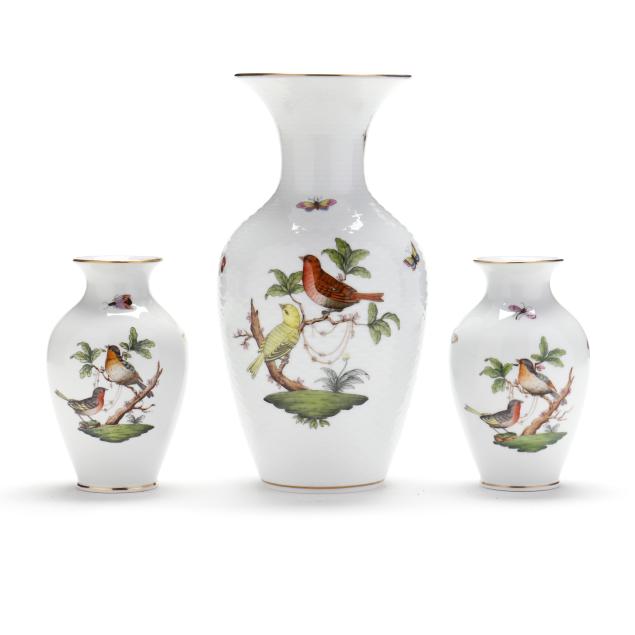 three-herend-i-rothschild-bird-i-vases
