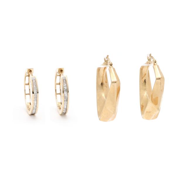 two-pairs-of-gold-hoop-earrings