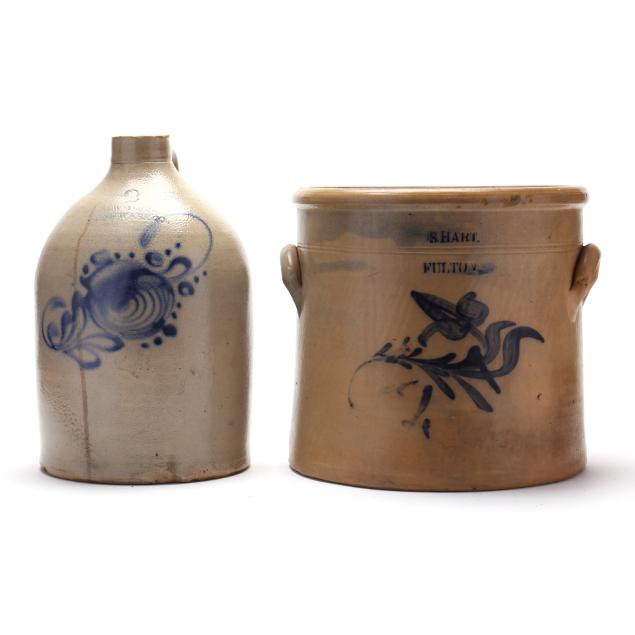 two-new-york-cobalt-decorated-stoneware-vessels