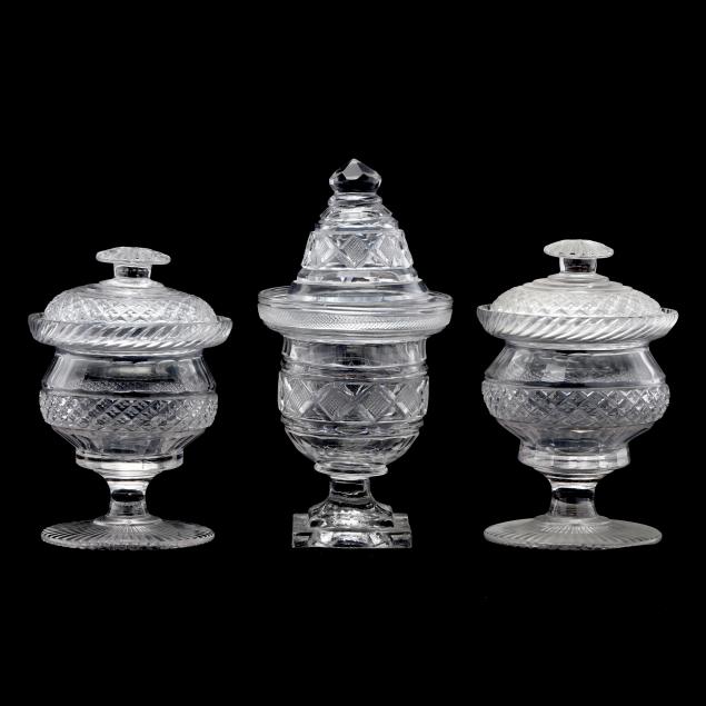 three-anglo-irish-cut-glass-sweetmeat-lidded-urns