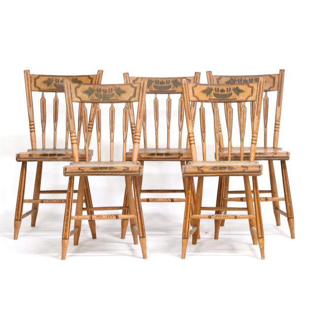 five-antique-american-painted-fancy-chairs