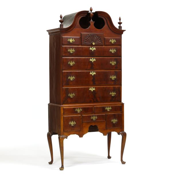 new-england-queen-anne-mahogany-bonnet-top-chest-on-stand