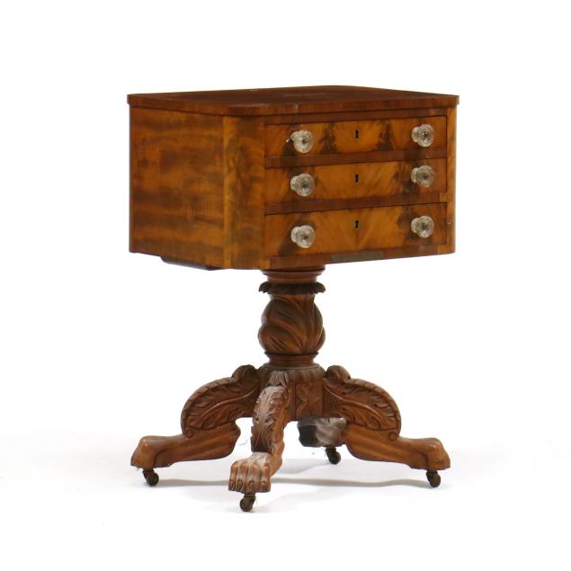 american-classical-carved-mahogany-work-table