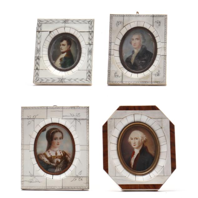 four-signed-continental-portrait-miniatures-including-george-washington