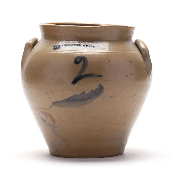 sh-addington-utica-ny-two-gallon-ovoid-stoneware-jar