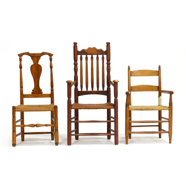 three-antique-american-chairs