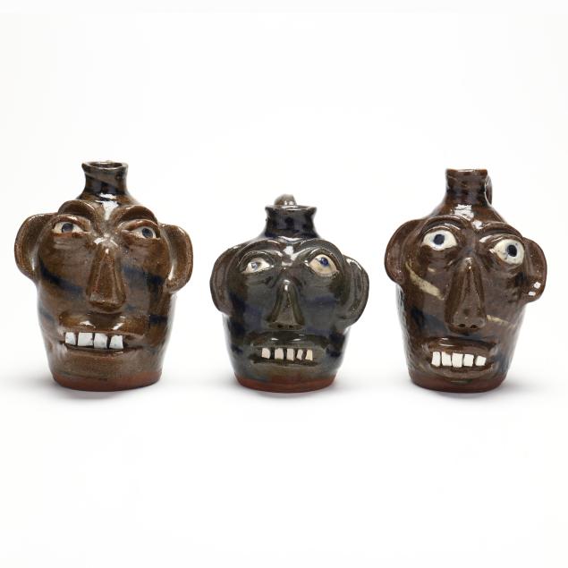 burlon-craig-vale-nc-1914-2002-three-swirlware-face-jugs