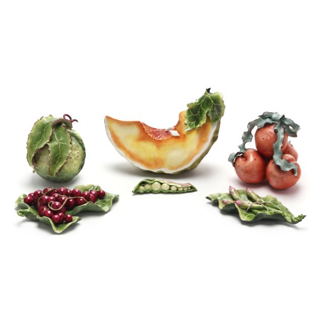 katherine-houston-american-20th-21st-century-six-porcelain-fruits-and-vegetables