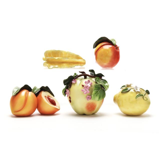katherine-houston-american-20th-21st-century-five-porcelain-fruits