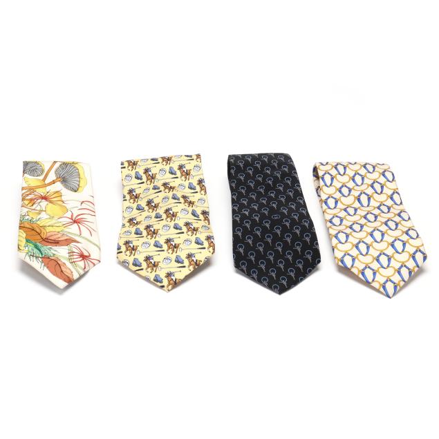 group-of-four-vintage-silk-ties-gucci