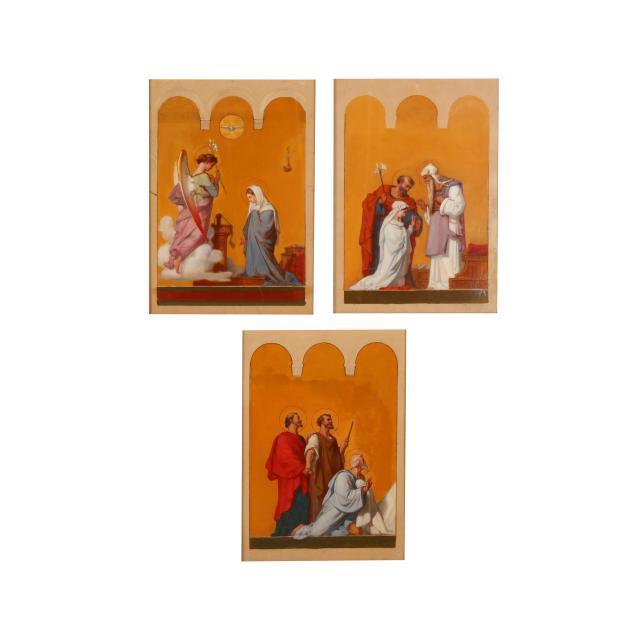 jean-marie-melchior-doze-french-1827-1913-three-dome-studies-for-i-the-life-and-death-of-the-virgin-i