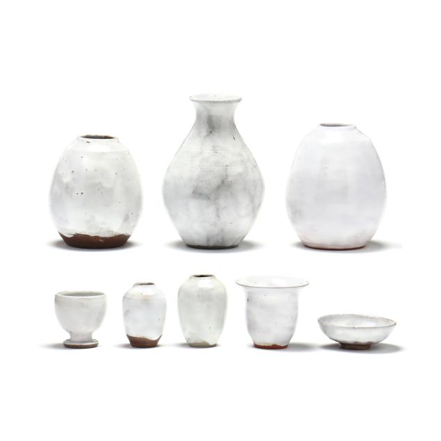 jugtown-pottery-seagrove-nc-eight-pieces-of-chinese-white-pottery