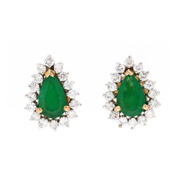gold-emerald-and-diamond-stud-earrings