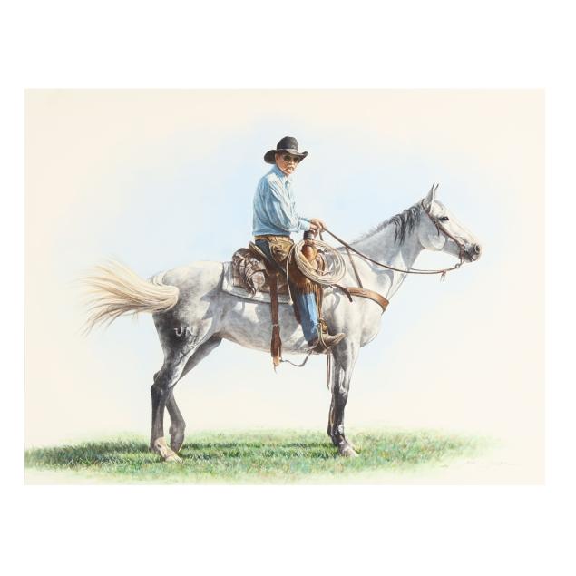 noel-dunn-american-b-1939-cowboy-on-a-light-dapple-grey-horse