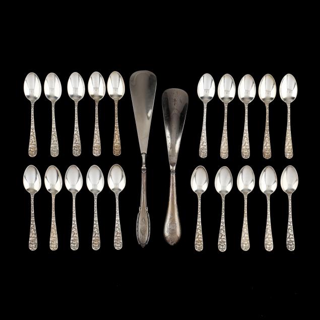 set-of-20-i-baltimore-rose-i-sterling-silver-demitasse-spoons-and-two-shoehorns