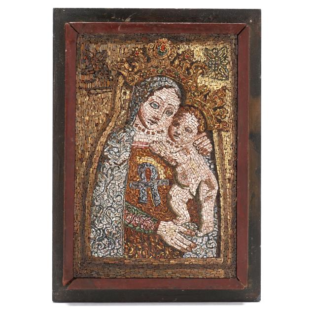 antique-italian-micro-mosaic-of-the-madonna-child