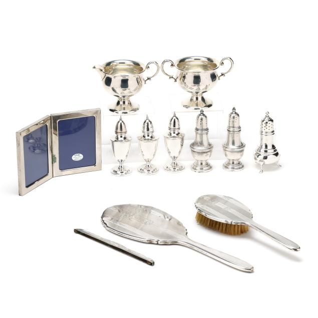 group-of-sterling-silver-and-silver-plated-table-and-vanity-accessories