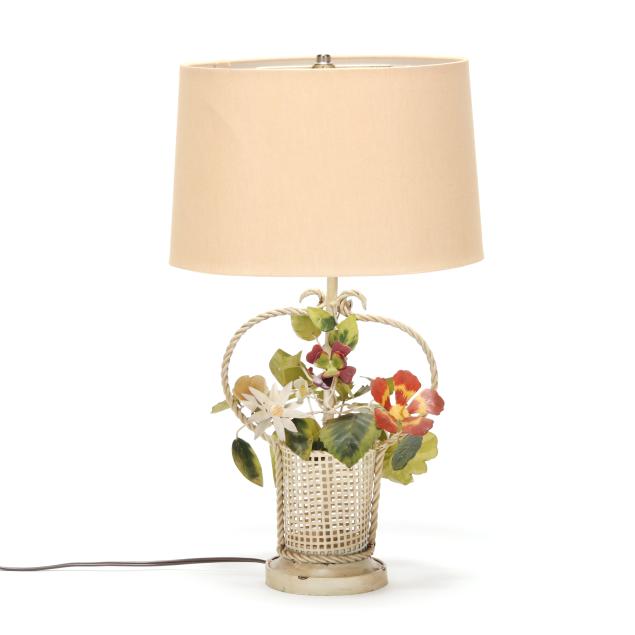 vintage-tole-flower-basket-table-lamp