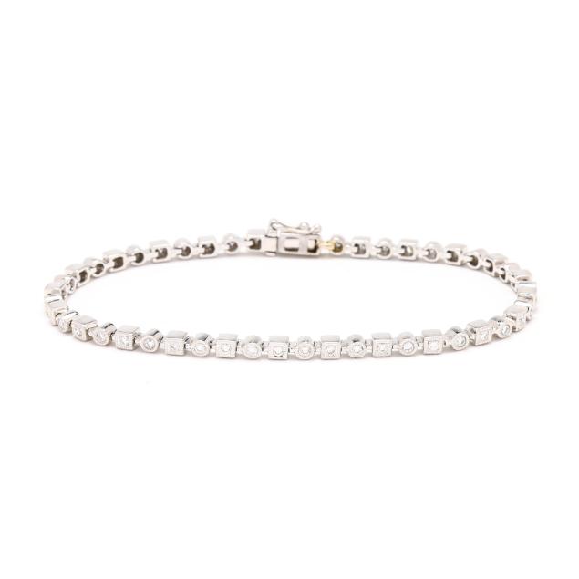 white-gold-and-diamond-line-bracelet
