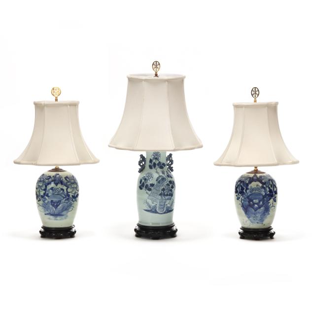 three-chinese-blue-and-white-porcelain-table-lamps