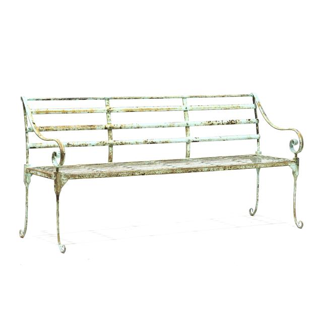 regency-style-painted-iron-garden-bench
