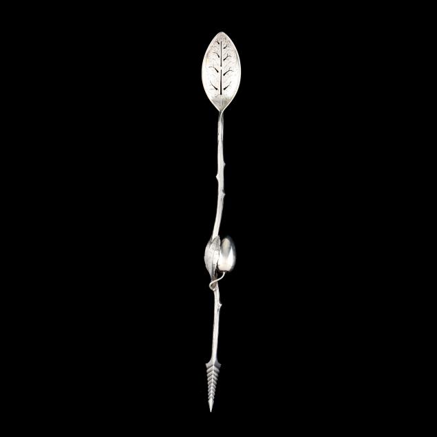gorham-sterling-silver-foliate-olive-spoon