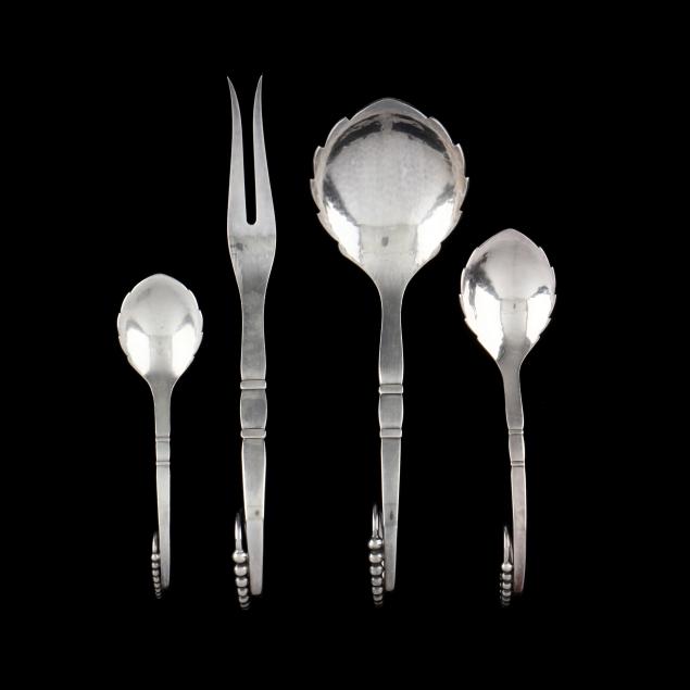 four-georg-jensen-i-ornamental-i-sterling-silver-flatware-servers